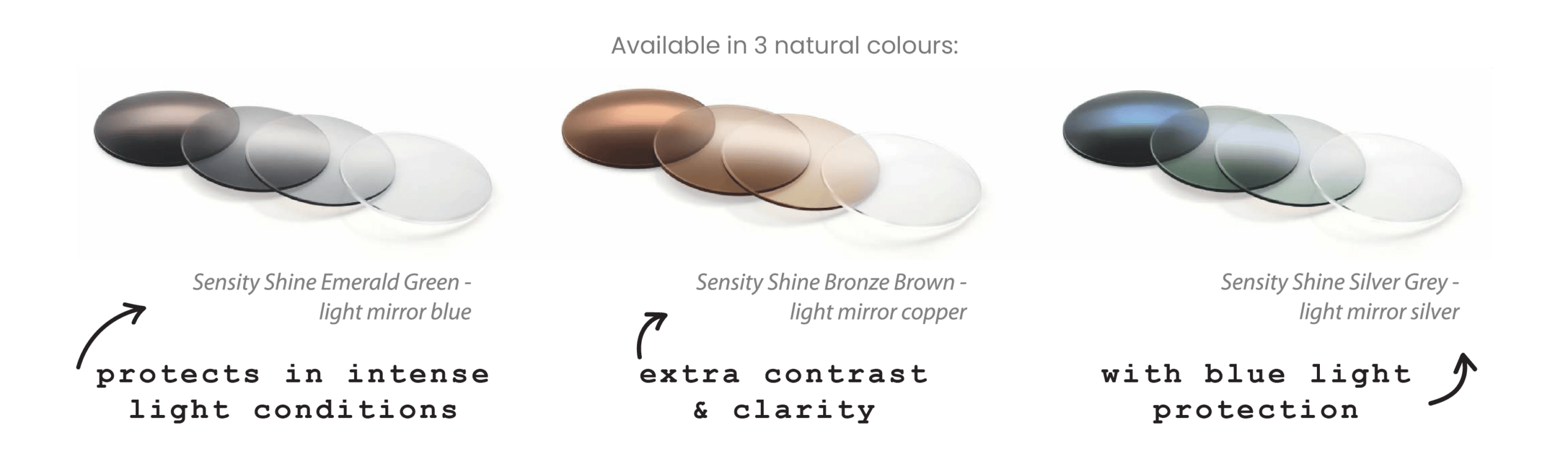 Mirrored light-reactive colour options